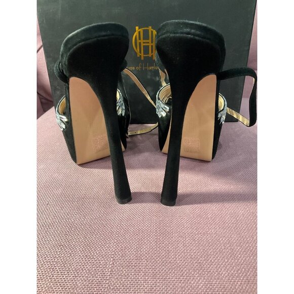 House of Harlow 1960 Audre Platforms in Black 8 New with box Womens High Heels - Picture 8 of 12